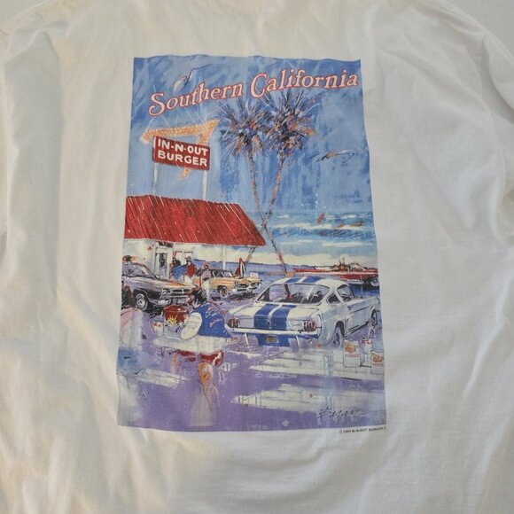 In-N-Out Burger T-Shirt L/S Southern California Classic Cars 1991 Vintage XL - Picture 5 of 10